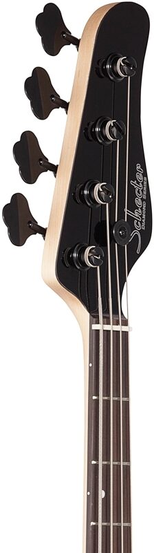 Schecter J4 Electric Bass, Gloss Black, Blemished, Headstock Left Front