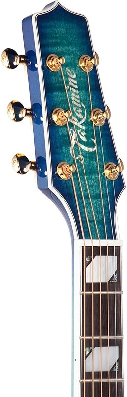 Takamine TSP178AC Thinline Acoustic-Electric Guitar (with Gig Bag), Blue Burst, Headstock Left Front