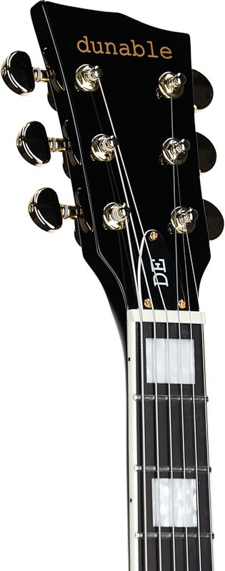 Dunable DE Yeti Electric Guitar (with Gig Bag), Gloss Black, Headstock Left Front