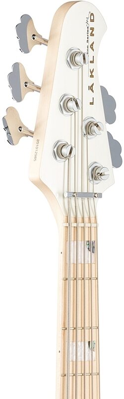 Lakland Skyline 55-02 Custom Maple Fretboard Bass Guitar, White Pearl, Headstock Left Front