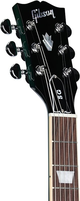 Gibson SG Standard Custom Color Electric Guitar (with Soft Case), Transparent Teal, Headstock Left Front