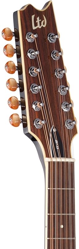 ESP LTD TL-12 Thinline Acoustic-Electric Guitar, 12-String, Black, Headstock Left Front