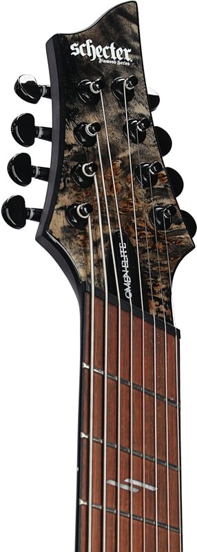 Schecter Omen Elite-8 Multiscale Electric Guitar, 8-String, Charcoal, Blemished, Headstock Left Front