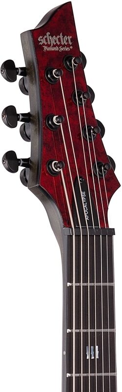 Schecter C7 Apocalypse Electric Guitar, 7-String, Red Reign, Headstock Left Front