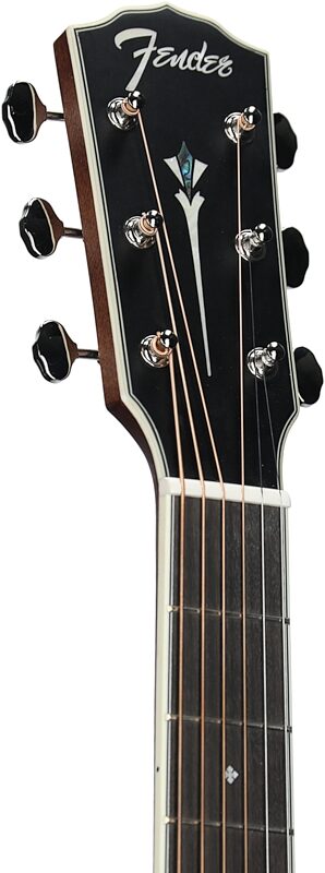 Fender Paramount PD-220E Dreadnought Mahogany Acoustic-Electric Guitar (with Case), Cognac, Headstock Left Front