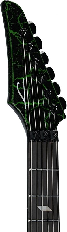 Legator Ninja 6 Floyd Rose Electric Guitar, Green Crackle , Headstock Left Front