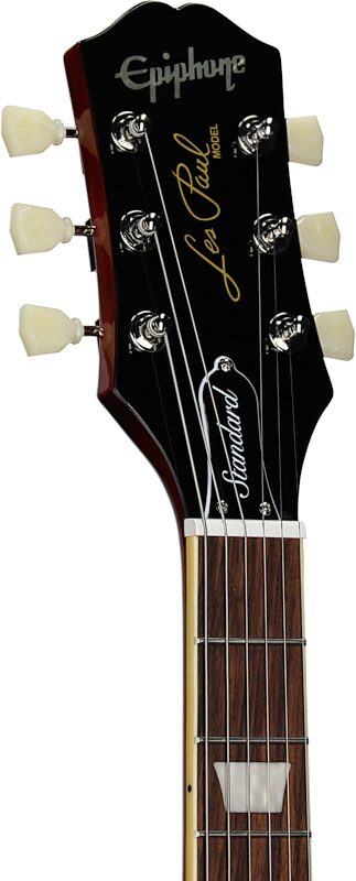 Epiphone Inspired by Gibson Les Paul Standard '50s Electric Guitar (with Gig Bag), Washed Cherry Sunburst, Open Box (Very Good), Headstock Left Front