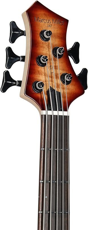 Sire Marcus Miller M7 Electric Bass Guitar, 5-String, Brown Sunburst, Headstock Left Front