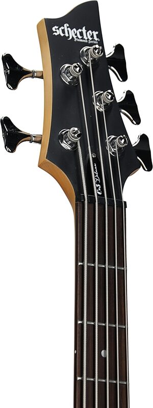 Schecter C-5 Deluxe Electric Bass, Satin Black, Headstock Left Front