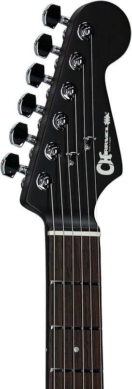 Charvel MJ DK24 HSH 2PT W Mahogany Electric Guitar (with Gig Bag), Flame Maple Antique Burst, Headstock Left Front