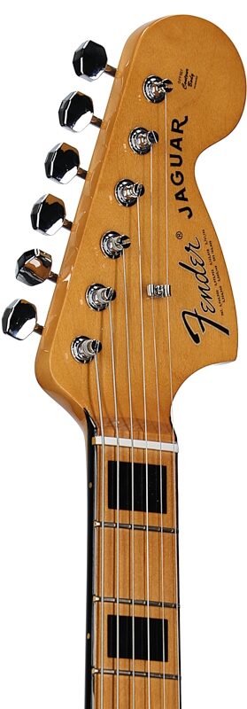 Fender Vintera II '70s Jaguar Electric Guitar, Maple Fingerboard (with Gig Bag), Vintage White, Headstock Left Front