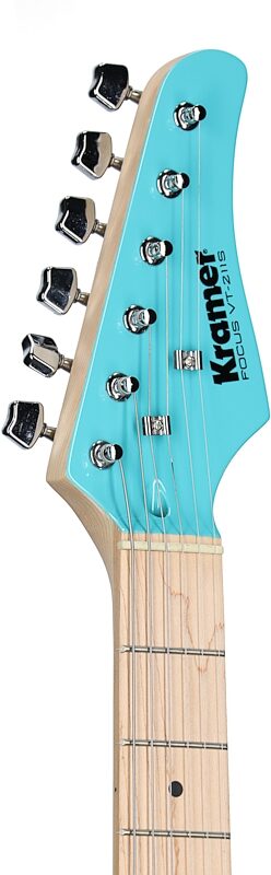 Kramer Focus Electric Guitar Player Pack, Teal, Headstock Left Front