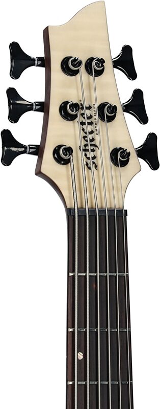 Schecter Charles Berthoud CB-6 Electric Bass, 6-String, Natural Satin, Headstock Left Front