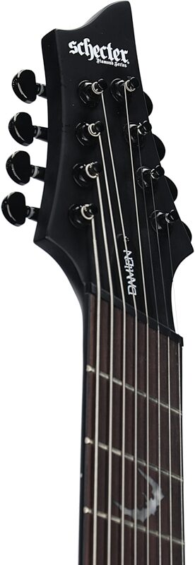 Schecter Damien-8 Multiscale Electric Guitar, 8-String, Satin Black, Headstock Left Front