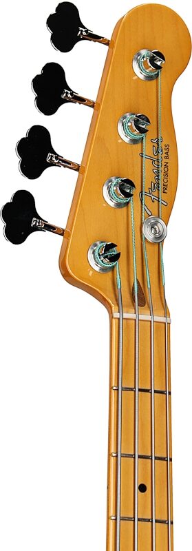 Fender American Vintage II 1954 Precision Electric Bass, Maple Fingerboard (with Case), 3-Color Sunburst, Headstock Left Front