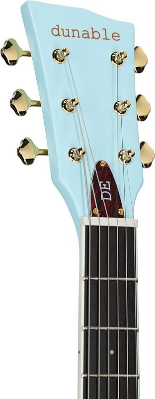 Dunable Cyclops DE Electric Guitar (with Gig Bag), Powder Blue, Headstock Left Front