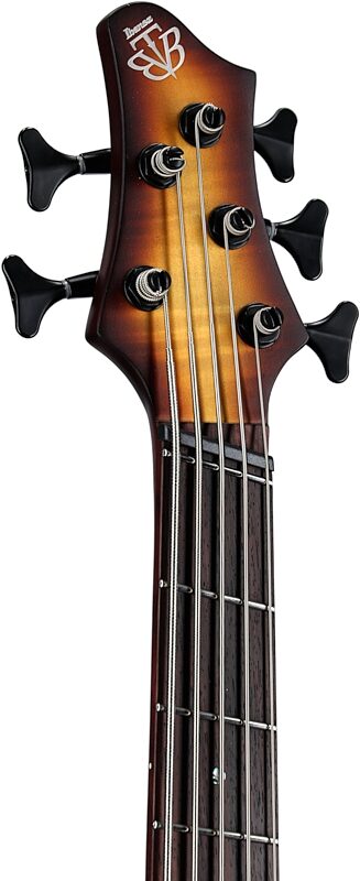 Ibanez BTB705 Bass Workshop Multi-scale Electric Bass, Natural Brown Burst, Headstock Left Front