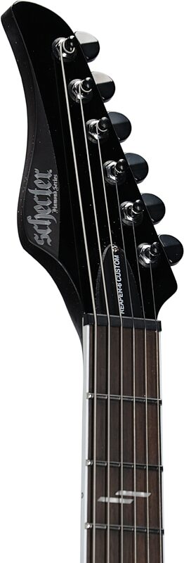 Schecter Reaper 6 Custom Electric Guitar, Gloss Black, Headstock Left Front