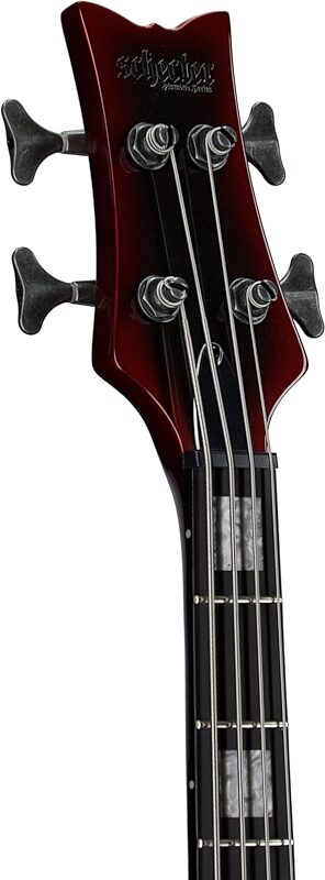 Schecter NP-4 Nadja Peulen Electric Bass, Red Syren, Headstock Left Front
