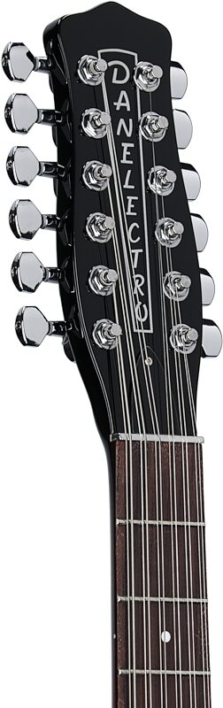 Danelectro 59 Electric Guitar, 12-String, Black, Headstock Left Front