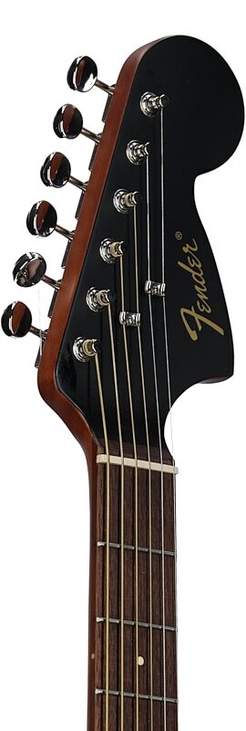 Fender Monterey Standard Acoustic-Electric Guitar (with Gig Bag), Black Top, Headstock Left Front