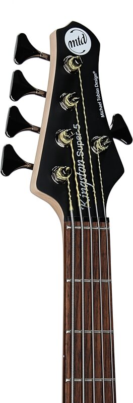 MTD Kingston Super 5 Electric Bass, 5-String (with Laurel Fingerboard), Black, Headstock Left Front
