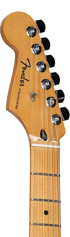Fender Player Plus Stratocaster Electric Guitar, Left Handed (with Gig Bag), 3-Color Sunburst, Headstock Left Front