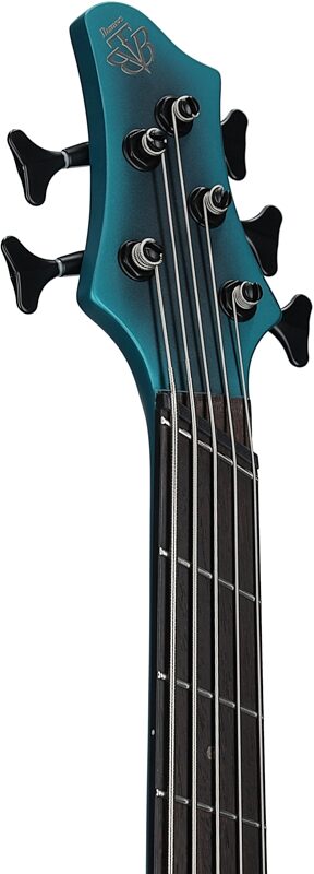Ibanez BTB605MS Multi-Scale Bass Guitar, 5-String (with Case), Cerulean Aura, Headstock Left Front