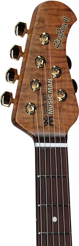 Ernie Ball Music Man StingRay II Cory Wong Electric Guitar, Cashmere, Headstock Left Front