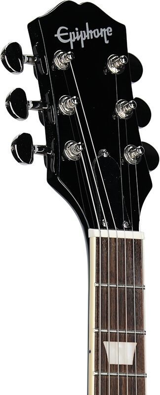 Epiphone Power Player SG Electric Guitar (with Gig Bag), Dark Matter Ebony, Headstock Left Front