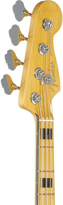 Fender American Ultra Jazz Electric Bass, Maple Fingerboard (with Case), Texas Tea, Headstock Left Front