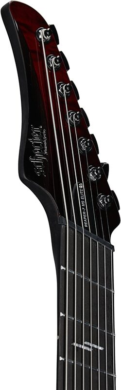 Schecter Reaper 7 Elite Multiscale Electric Guitar, 7-String, Blood Burst, Headstock Left Front
