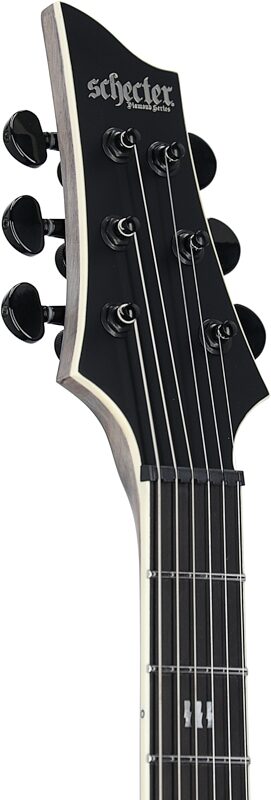 Schecter V-1 SLS Elite Electric Guitar, Evil Twin, Headstock Left Front