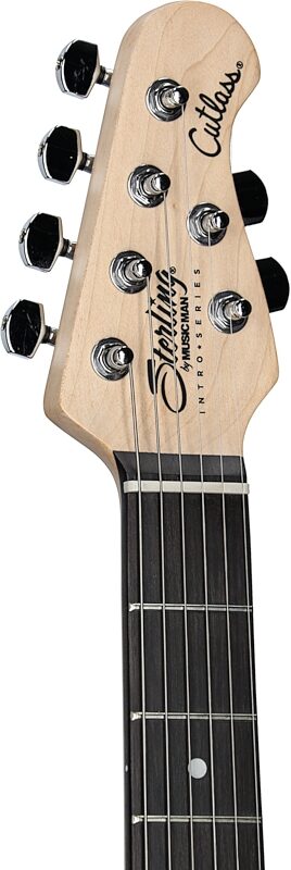 Sterling Intro Series Cutlass HSS Electric Guitar, Sunset Orange, Headstock Left Front