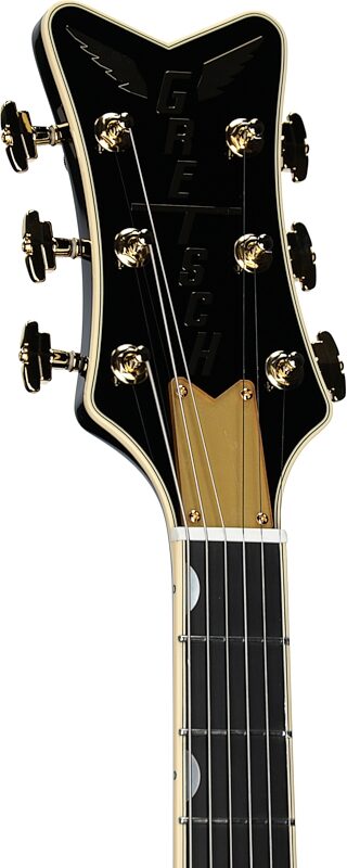 Gretsch G6134TG Limited Edition Paisley Penguin Electric Guitar (with Case), Gold Paisley, Headstock Left Front