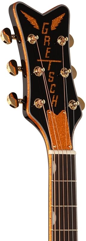 Gretsch G5022CBFE Rancher Falcon Jumbo Acoustic-Electric Guitar, Black, Headstock Left Front