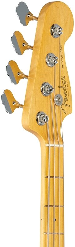 Fender American Pro II Precision Electric Bass, Maple Fingerboard (with Case), Black, Headstock Left Front