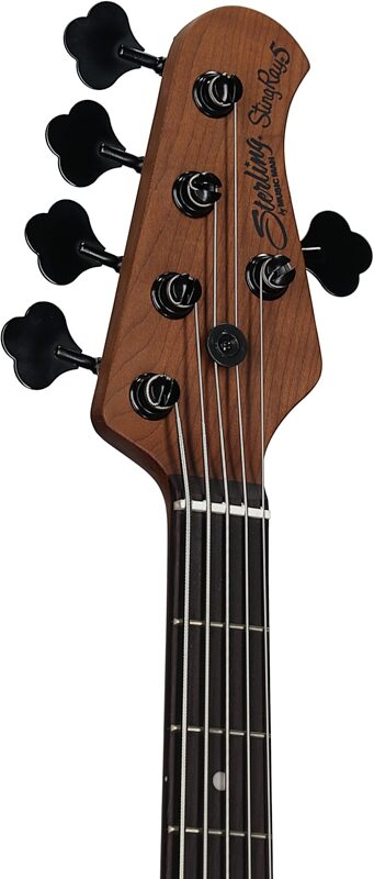 Sterling by Music Man StingRay Ray35HH Electric Bass (with Gig Bag), Amber Poplar, Headstock Left Front