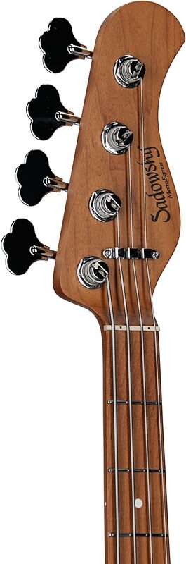 Sadowsky MetroExpress 21-Fret P/J Electric Bass, Maple Fingerboard (with Gig Bag), Black, Headstock Left Front