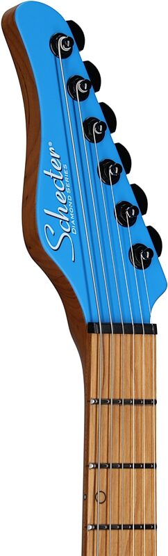 Schecter Aaron Marshall AM-6 Tremolo Electric Guitar, Royal Sapphire, Headstock Left Front