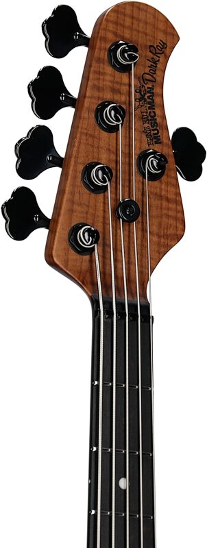 Ernie Ball Music Man DarkRay 5 Electric Bass Guitar (with Case), Starry Night, Headstock Left Front