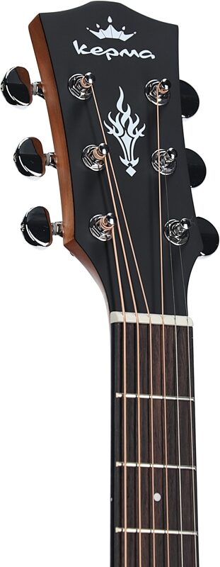 Kepma K3 Series GA3-130 Acoustic-Electric Guitar, Black Matte, with AcoustiFex K-10 Pickup, Headstock Left Front