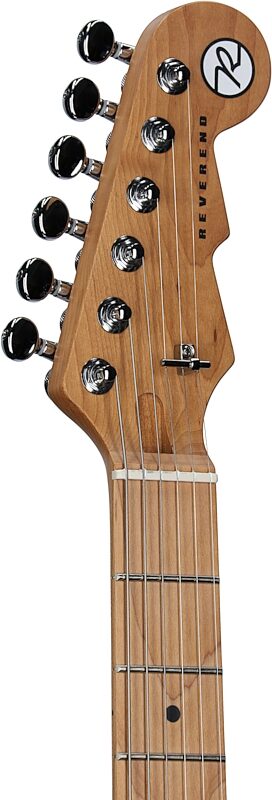 Reverend Airsonic W Electric Guitar, Midnight Black, Headstock Left Front