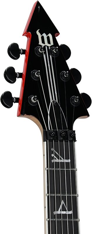 Wylde Audio Warhammer FR Electric Guitar, Norse Dragon Pinstripe Red, Open Box (Good), Headstock Left Front