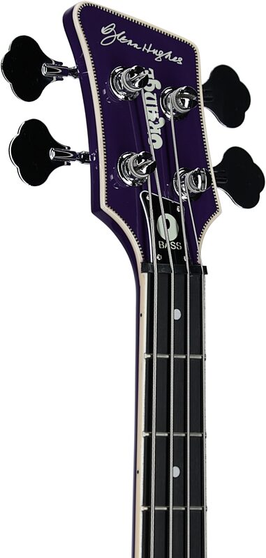Orange Glenn Hughes Signature O Bass Electric Bass, Purple, Headstock Left Front