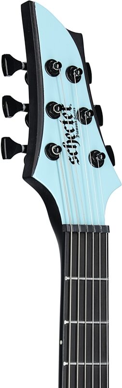 Schecter John Browne Tao-6 Electric Guitar, Azure, Headstock Left Front