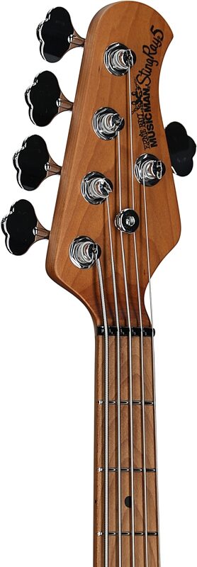 Ernie Ball Music Man StingRay 5 Special Electric Bass, 5-String (with Case), Translucent Oxblood, Maple Fretboard, Headstock Left Front