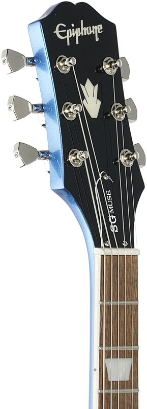 Epiphone SG Muse Electric Guitar, Radio Blue Metallic, Headstock Left Front