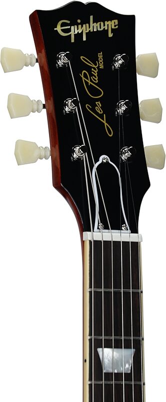 Epiphone Inspired by Gibson Custom 1960 Les Paul Standard Reissue Electric Guitar (with Case), Iced Tea Burst, Headstock Left Front