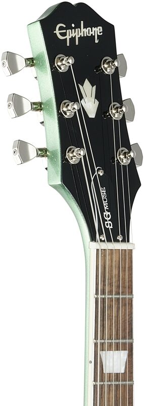 Epiphone SG Muse Electric Guitar, Wanderlust Green Metallic, Headstock Left Front